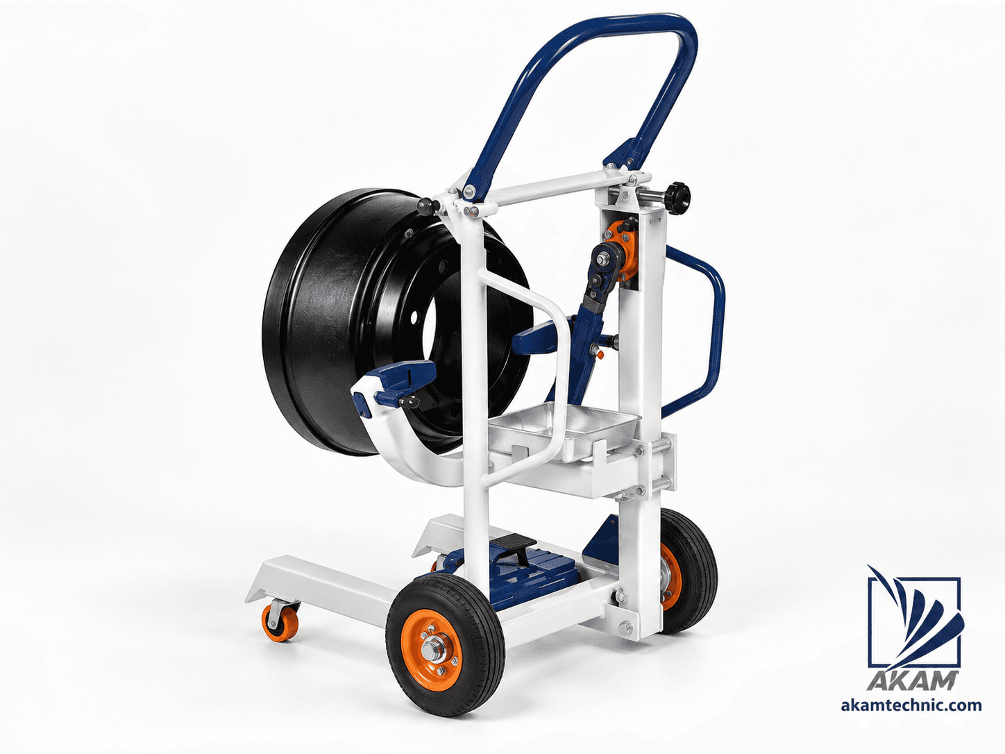 Aircraft Wheel Handling, Lifting and Positioning Dolly with Manual Winch