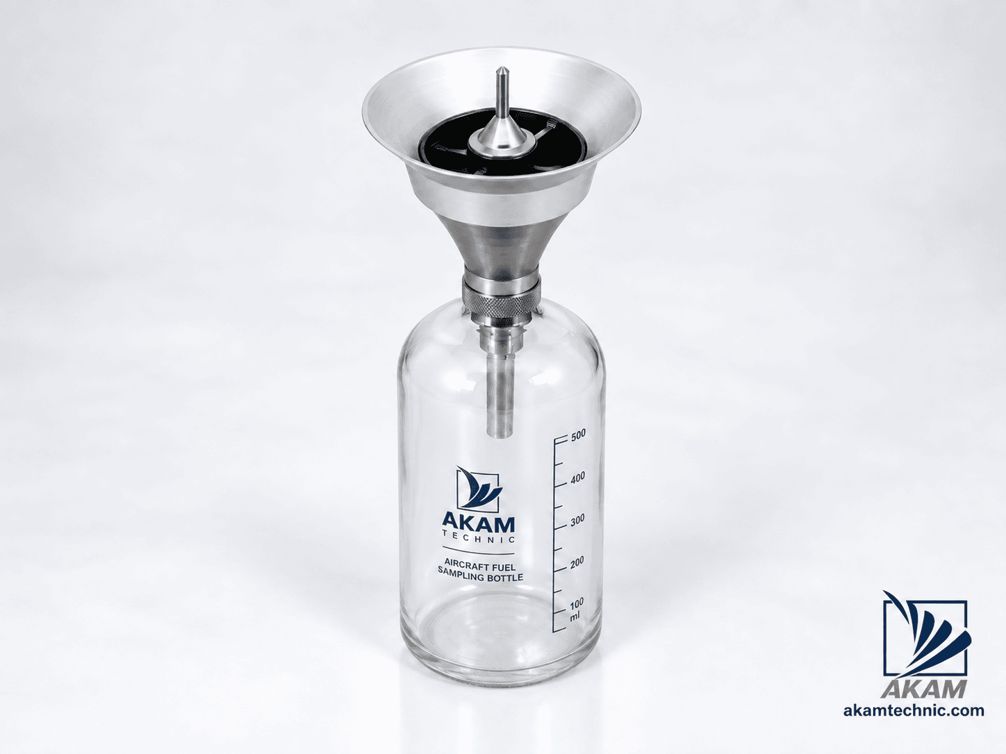 Aircraft Fuel Sampling Bottle with Drain Valve Adapter