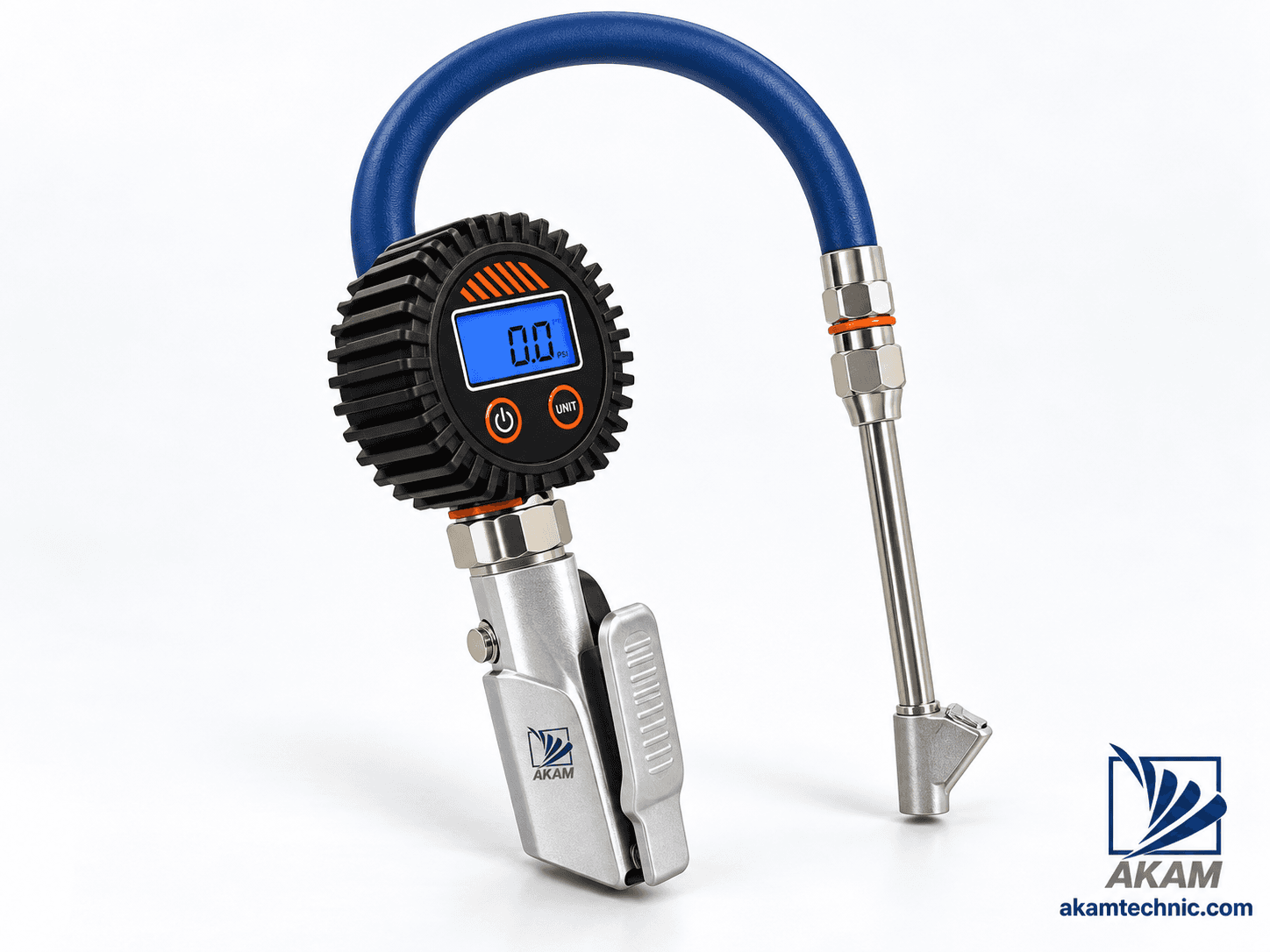 Digital Aircraft Tire Inflation and Pressure Gauge with Hose and Dual-Head Chuck