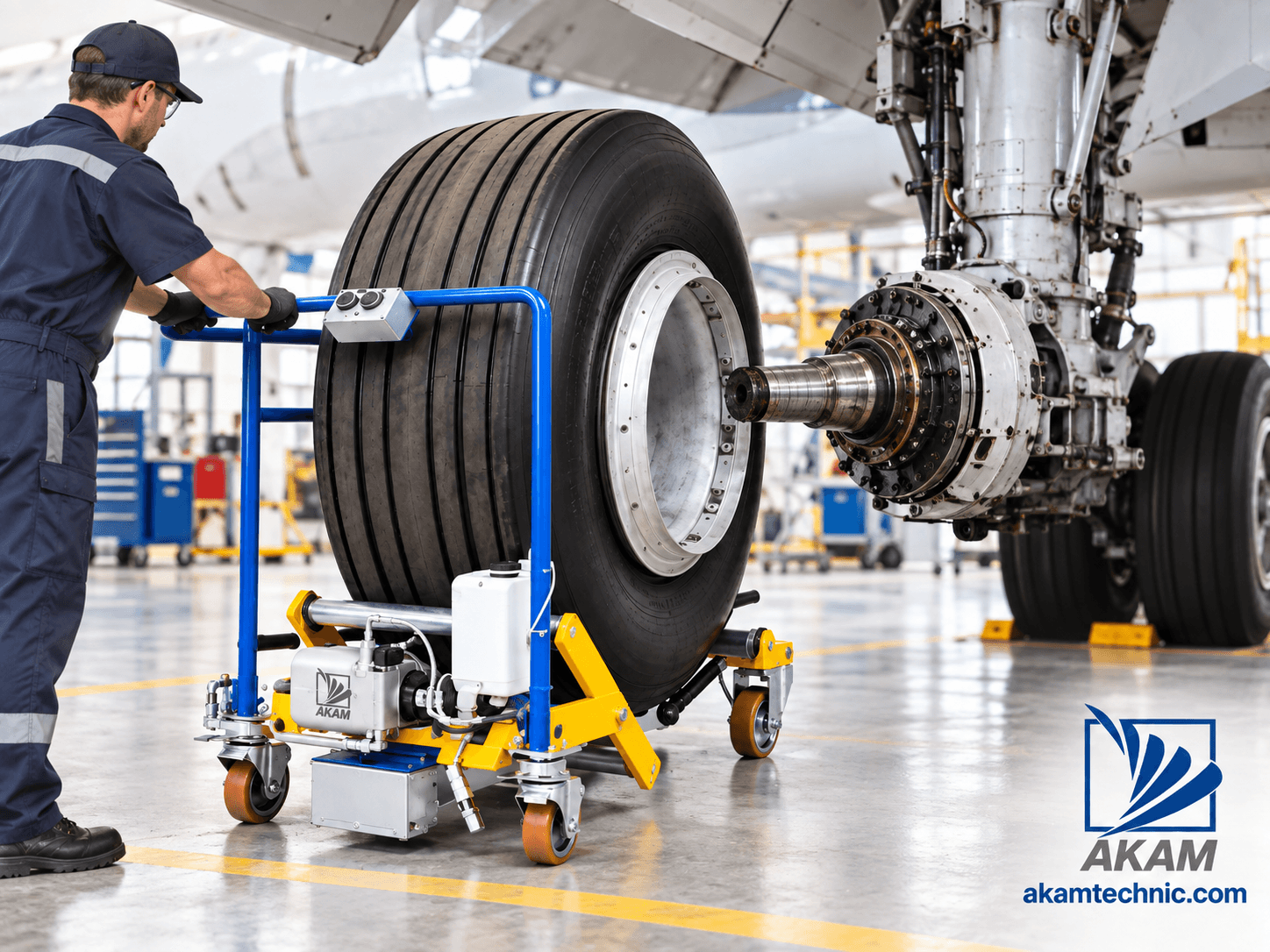Hand-Pump Hydraulic Aircraft Wheel Handling Dolly